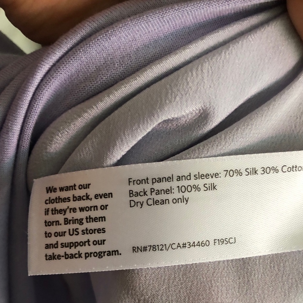 Eileen Fisher Lavender Long Sleeve Swing Tee - Picture 3 of 4